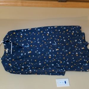 ana tunic blue, white, yellow floral size M